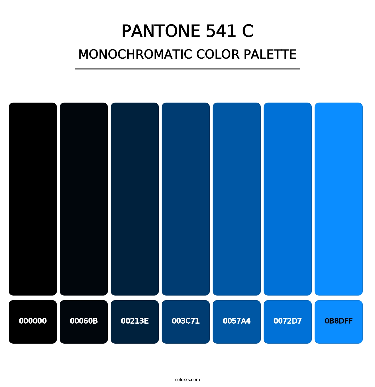 PANTONE 541 C - Monochromatic Color Palette