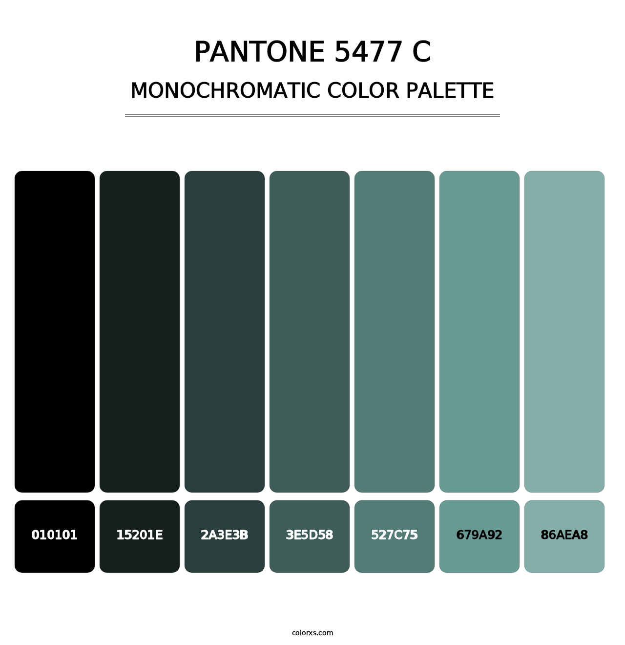 PANTONE 5477 C - Monochromatic Color Palette