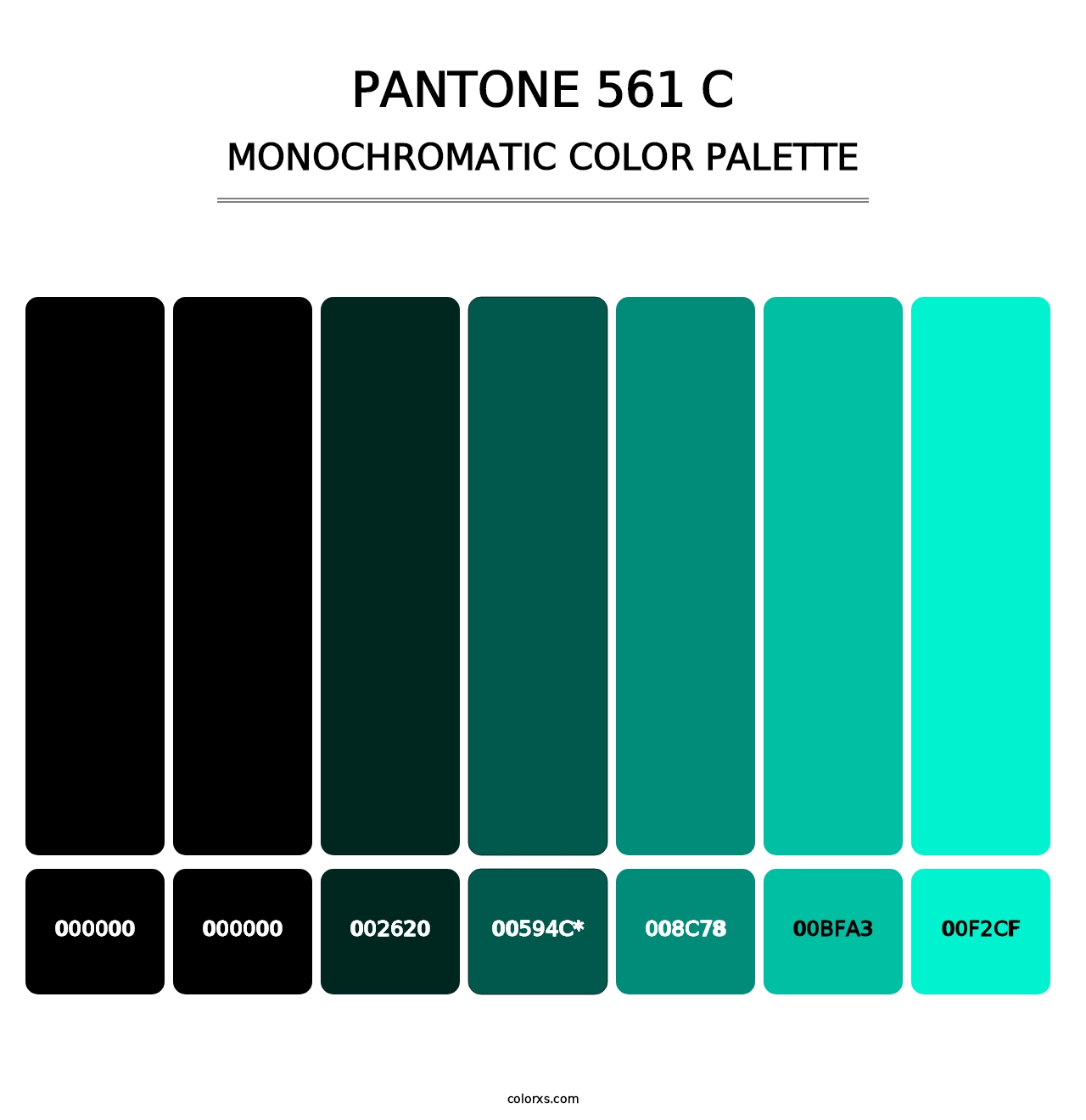 PANTONE 561 C - Monochromatic Color Palette