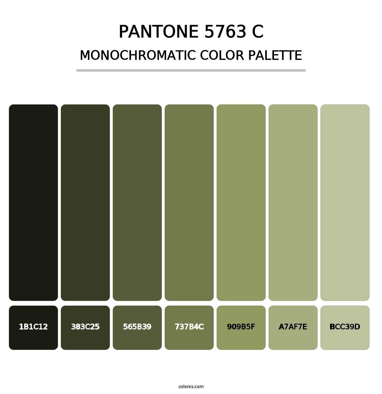 PANTONE 5763 C - Monochromatic Color Palette