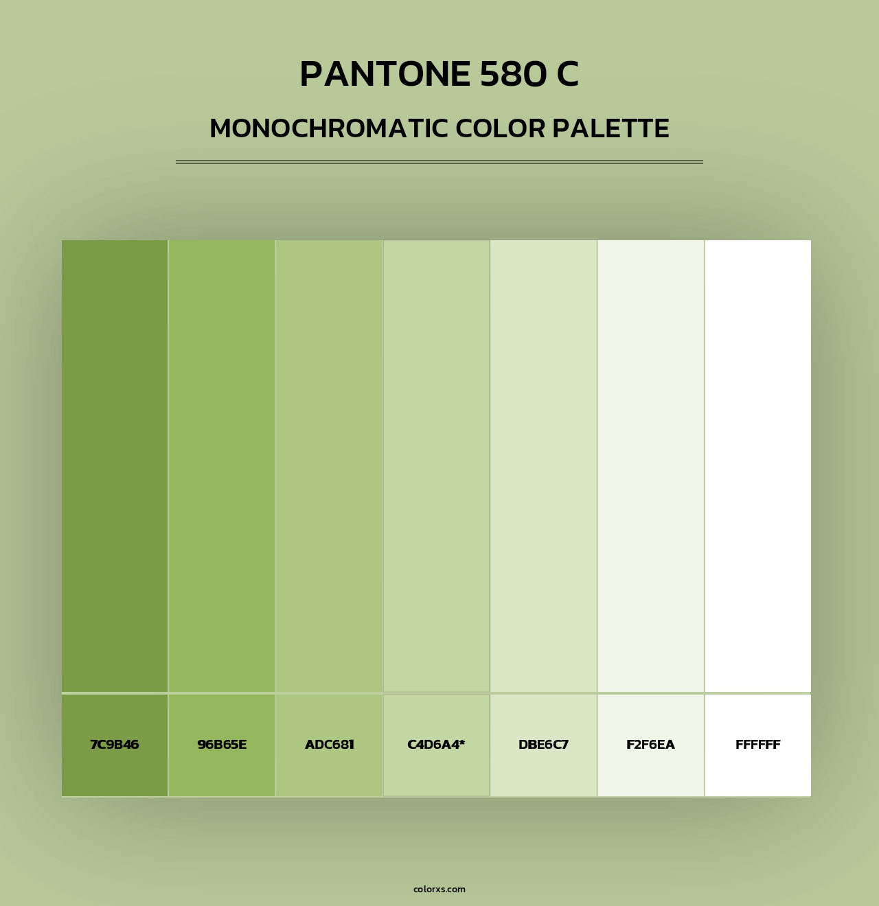 PANTONE 580 C - Monochromatic Color Palette