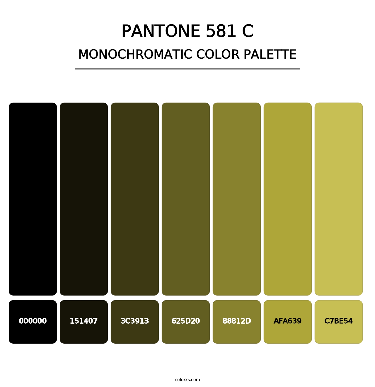 PANTONE 581 C - Monochromatic Color Palette