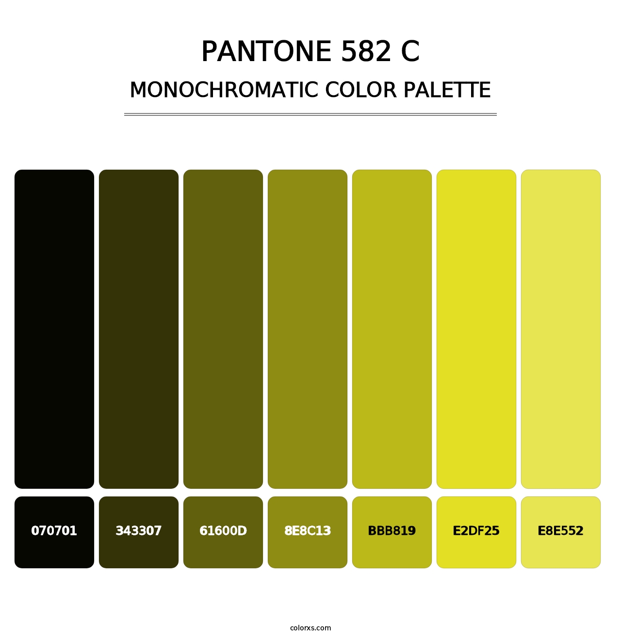 PANTONE 582 C - Monochromatic Color Palette