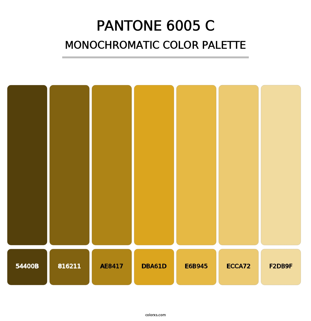 PANTONE 6005 C - Monochromatic Color Palette