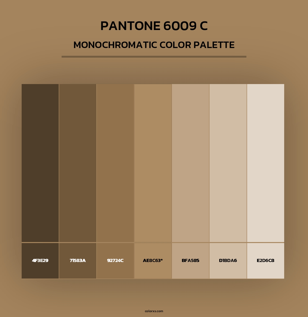 PANTONE 6009 C - Monochromatic Color Palette