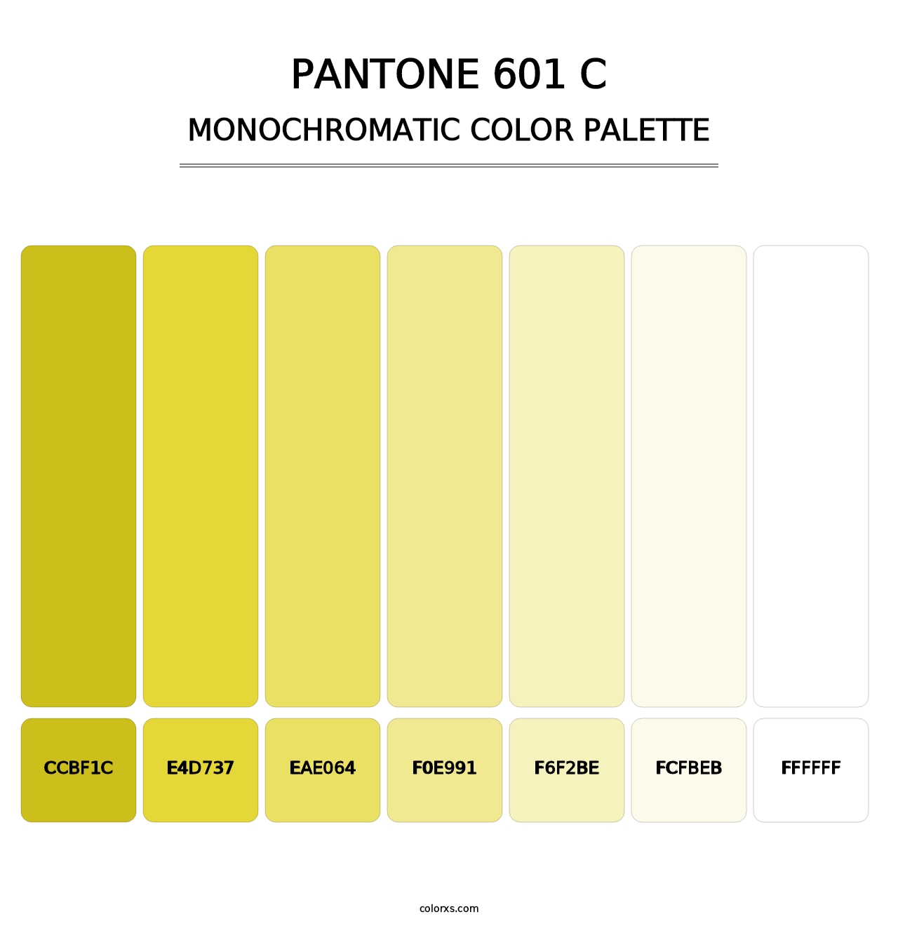 PANTONE 601 C - Monochromatic Color Palette