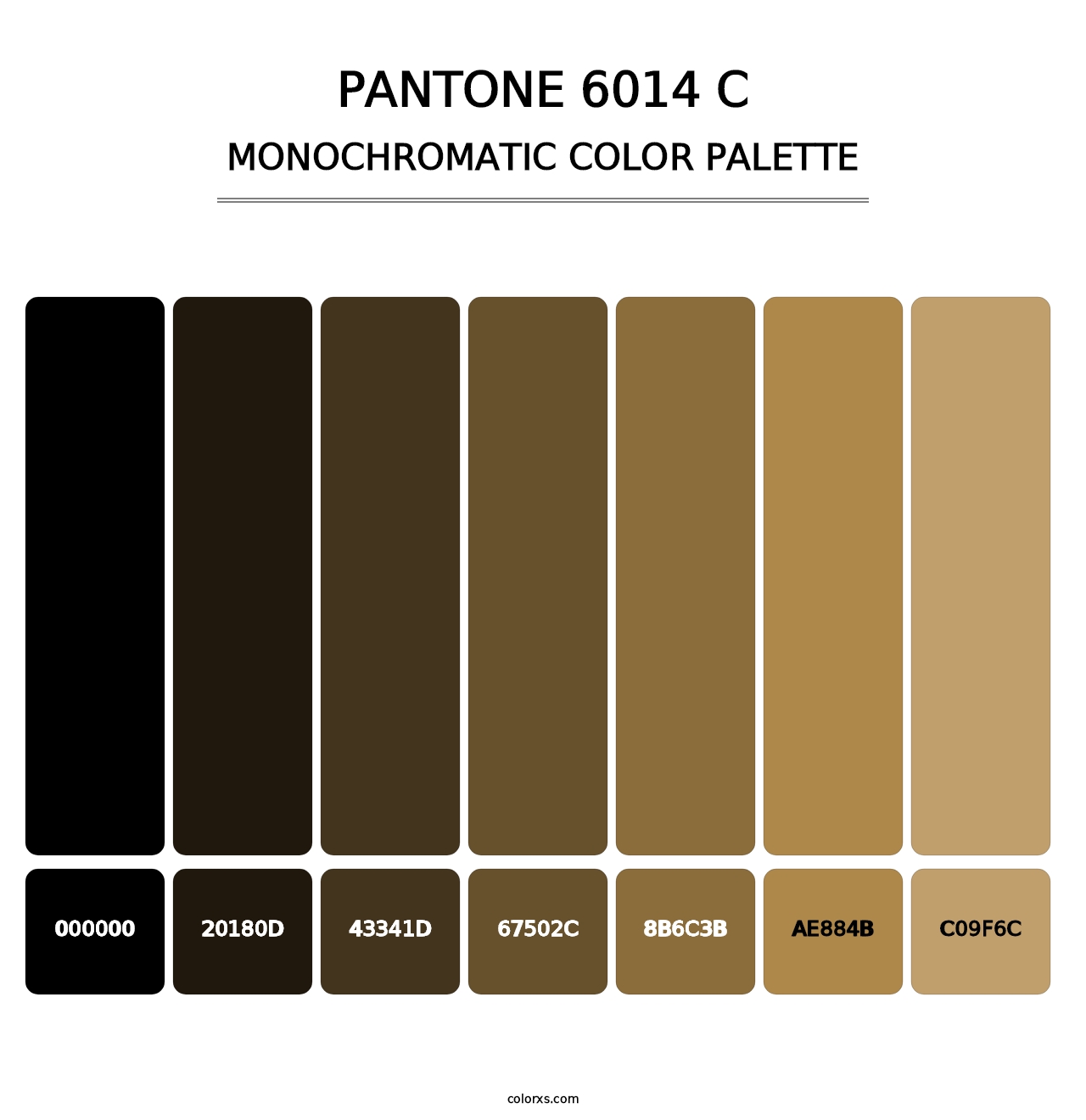 PANTONE 6014 C - Monochromatic Color Palette