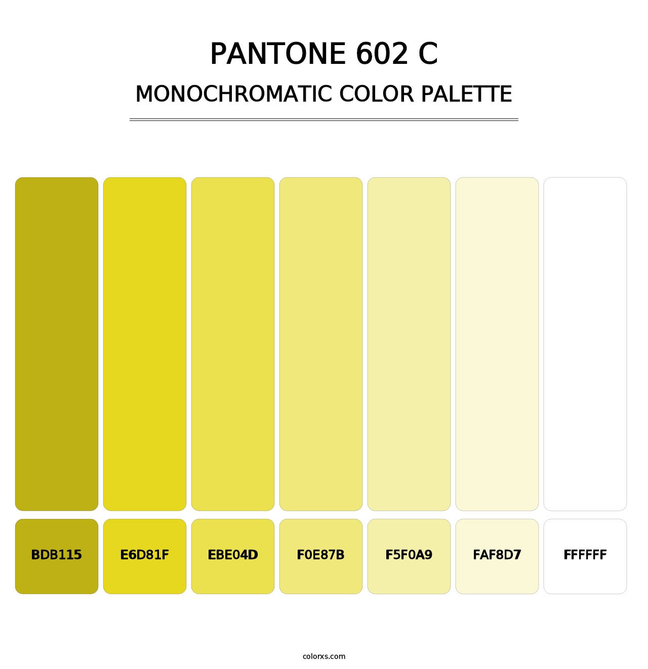 PANTONE 602 C - Monochromatic Color Palette