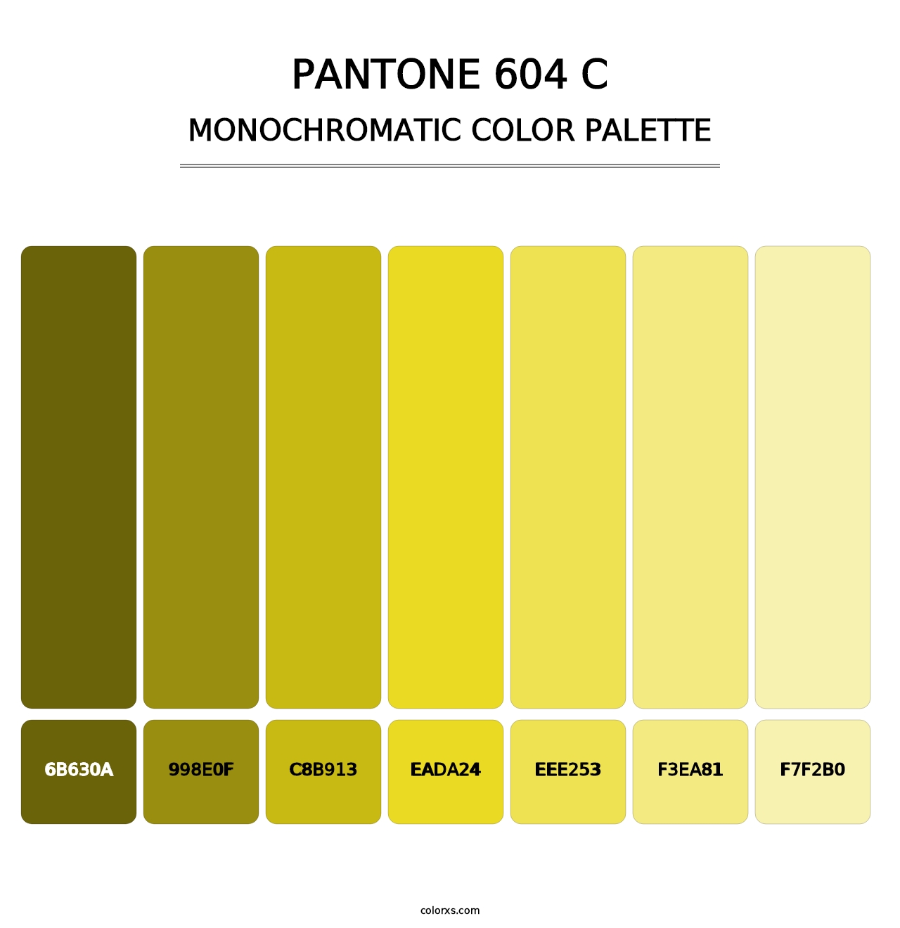 PANTONE 604 C - Monochromatic Color Palette