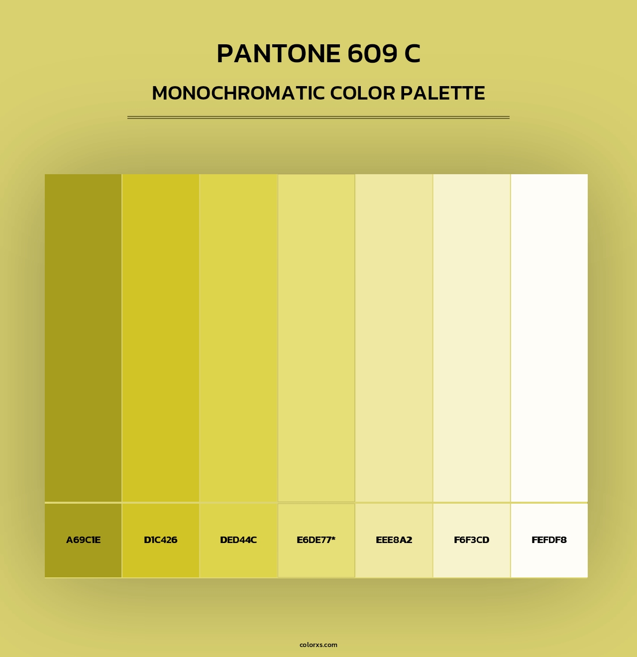 PANTONE 609 C - Monochromatic Color Palette