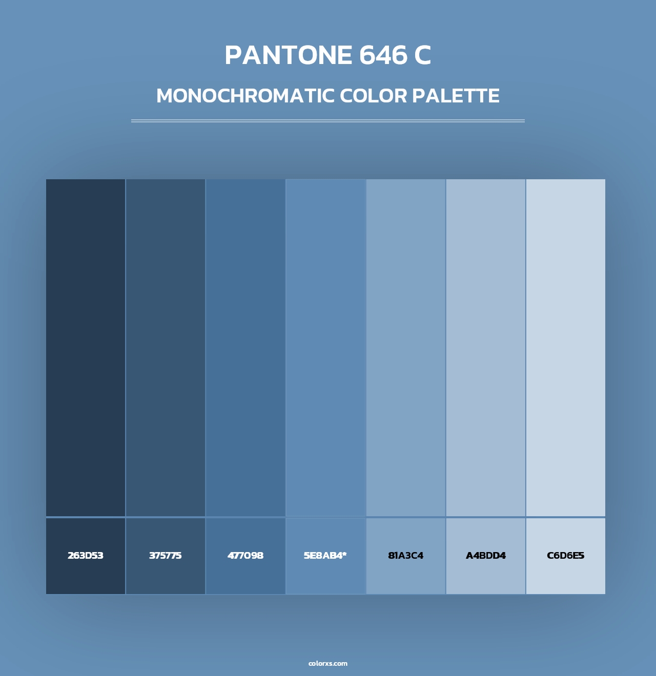 PANTONE 646 C - Monochromatic Color Palette