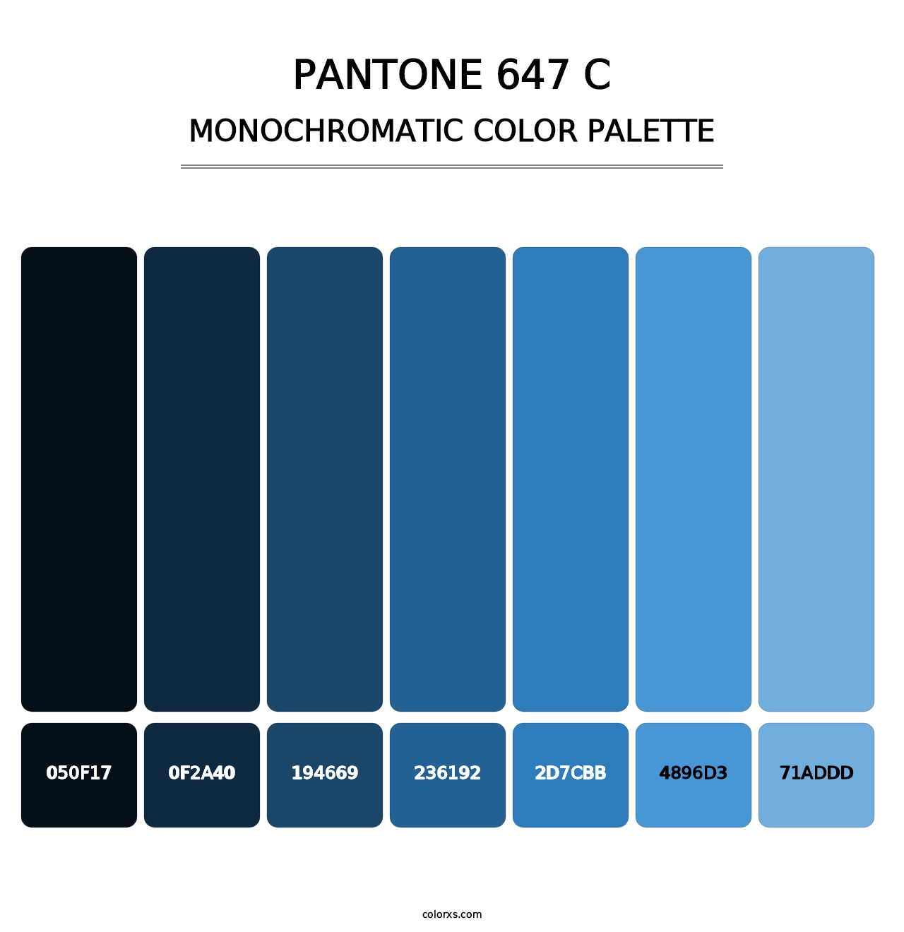 PANTONE 647 C - Monochromatic Color Palette