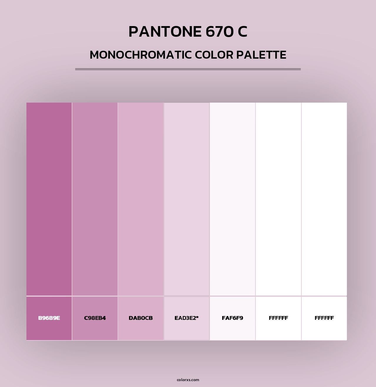 PANTONE 670 C - Monochromatic Color Palette