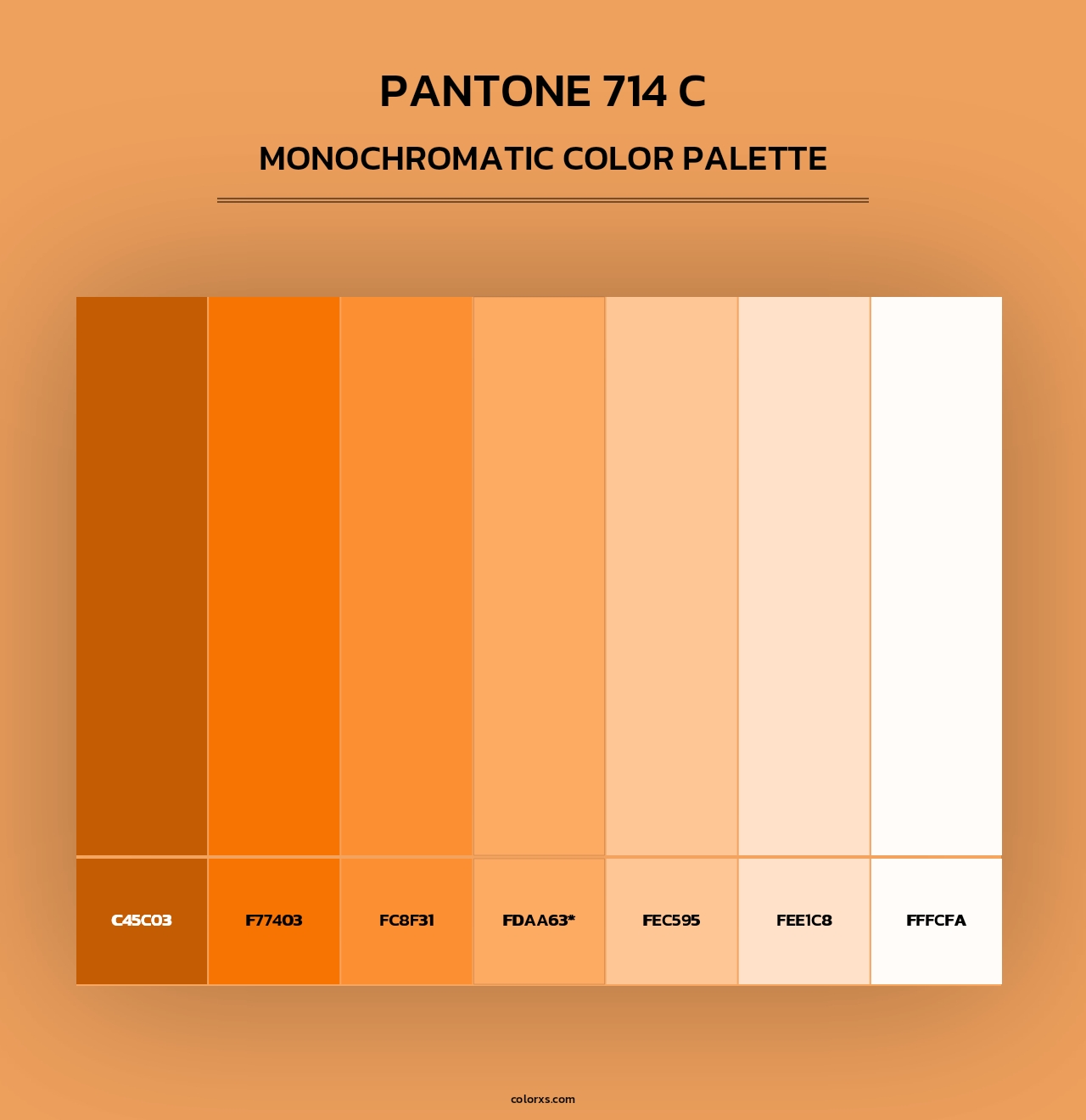 PANTONE 714 C - Monochromatic Color Palette