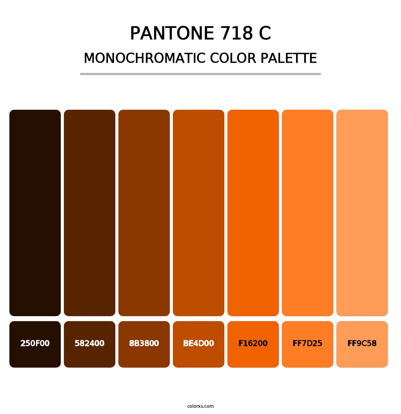 PANTONE 718 C - Monochromatic Color Palette