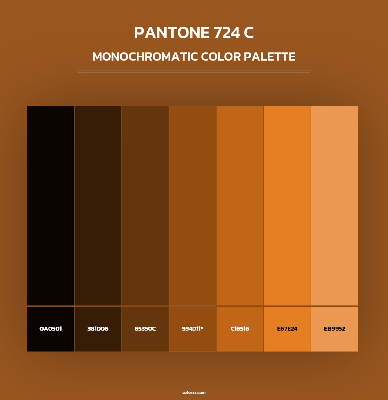 PANTONE 724 C - Monochromatic Color Palette