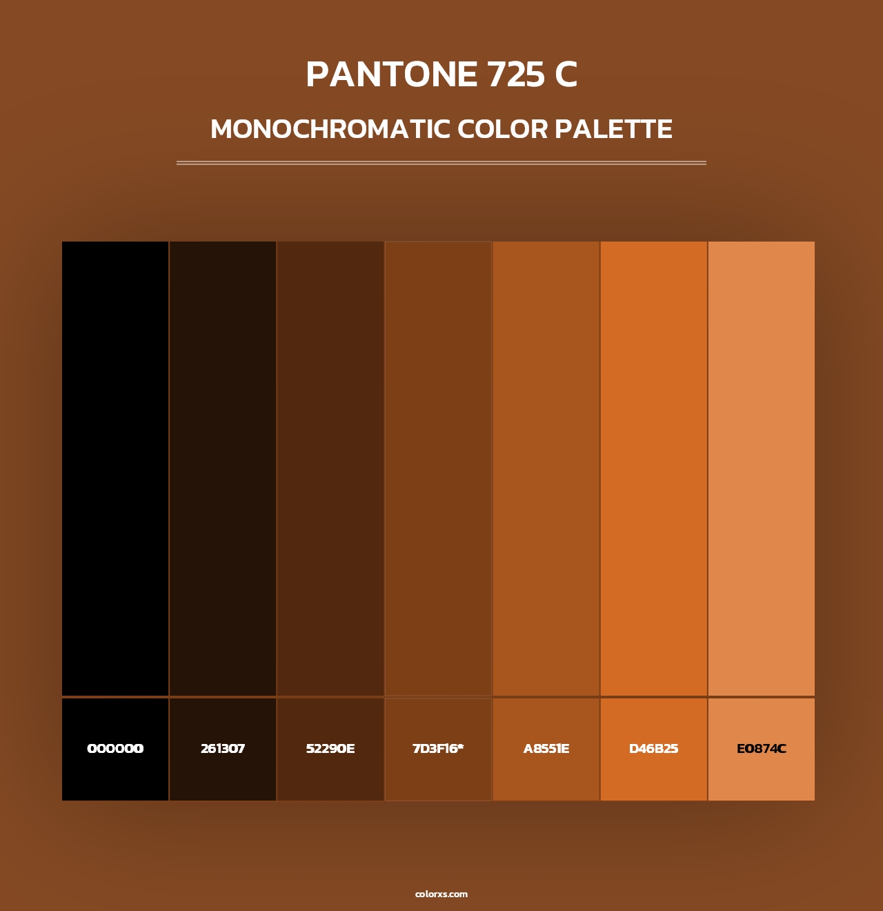 PANTONE 725 C - Monochromatic Color Palette