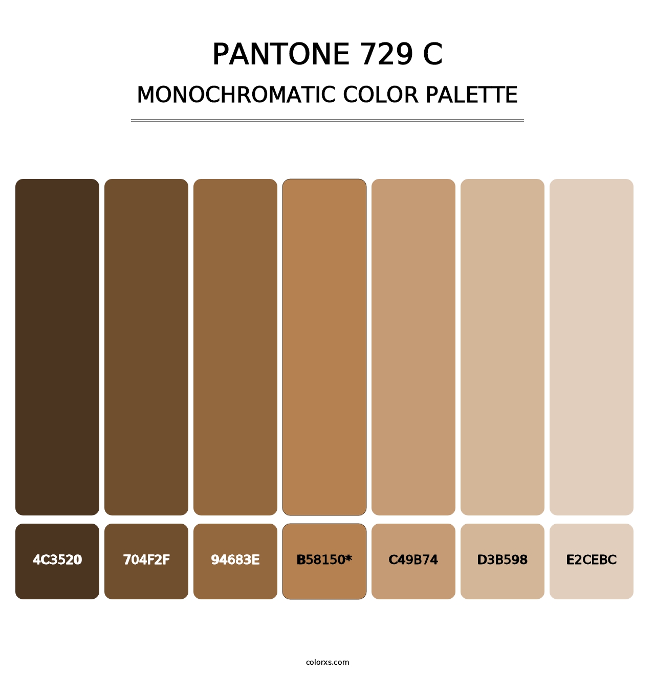 PANTONE 729 C - Monochromatic Color Palette