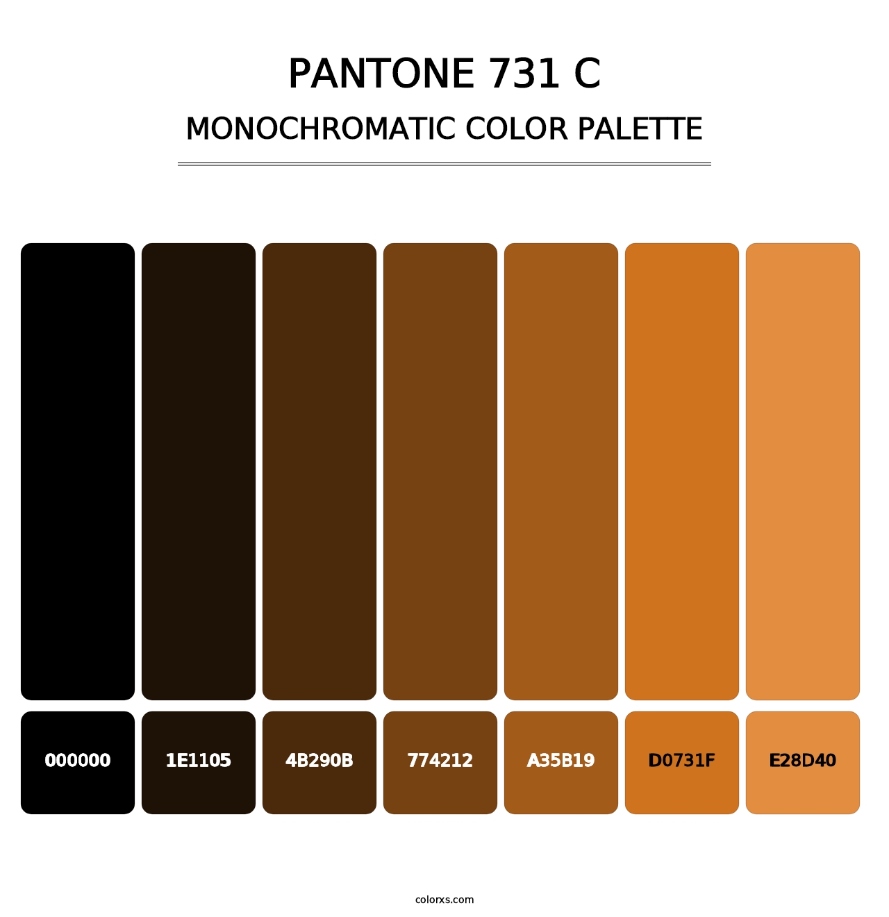 PANTONE 731 C - Monochromatic Color Palette