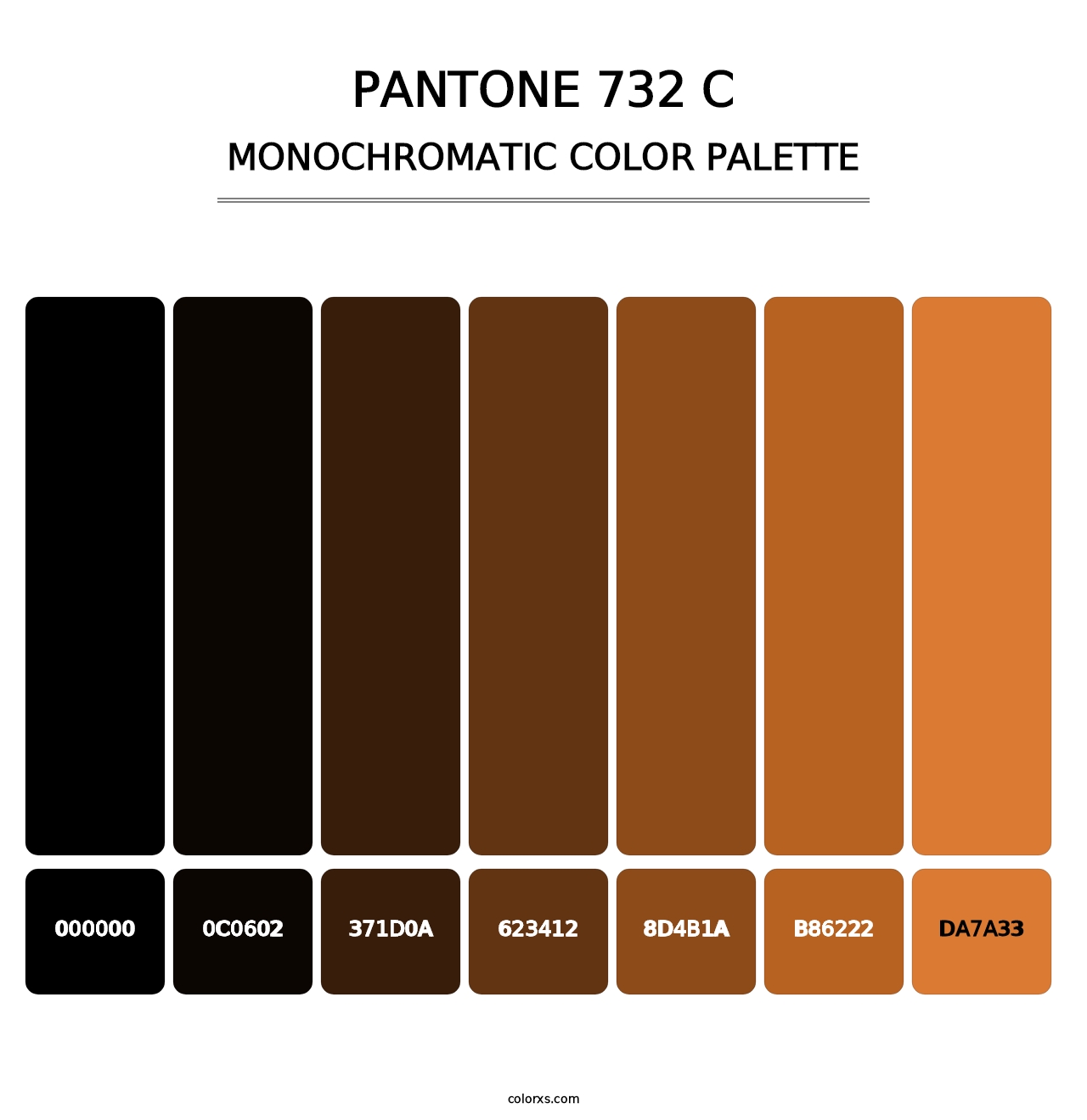 PANTONE 732 C - Monochromatic Color Palette