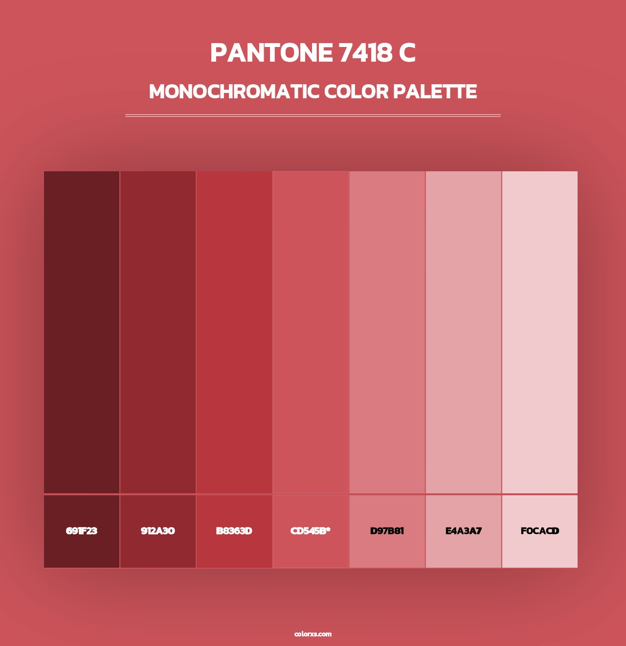 PANTONE 7418 C - Monochromatic Color Palette