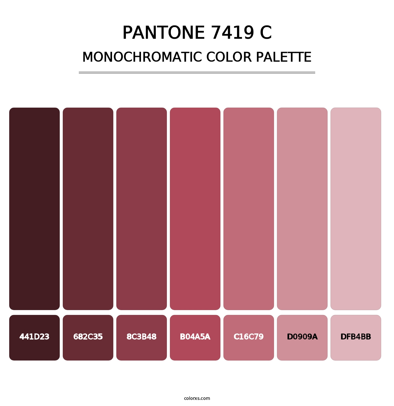 PANTONE 7419 C - Monochromatic Color Palette