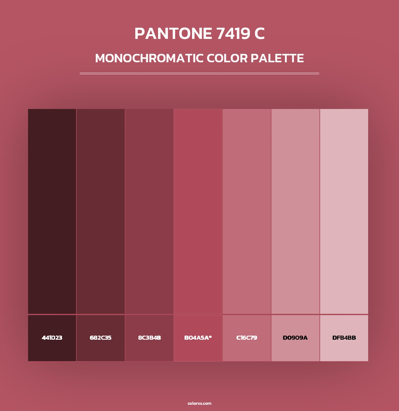 PANTONE 7419 C - Monochromatic Color Palette