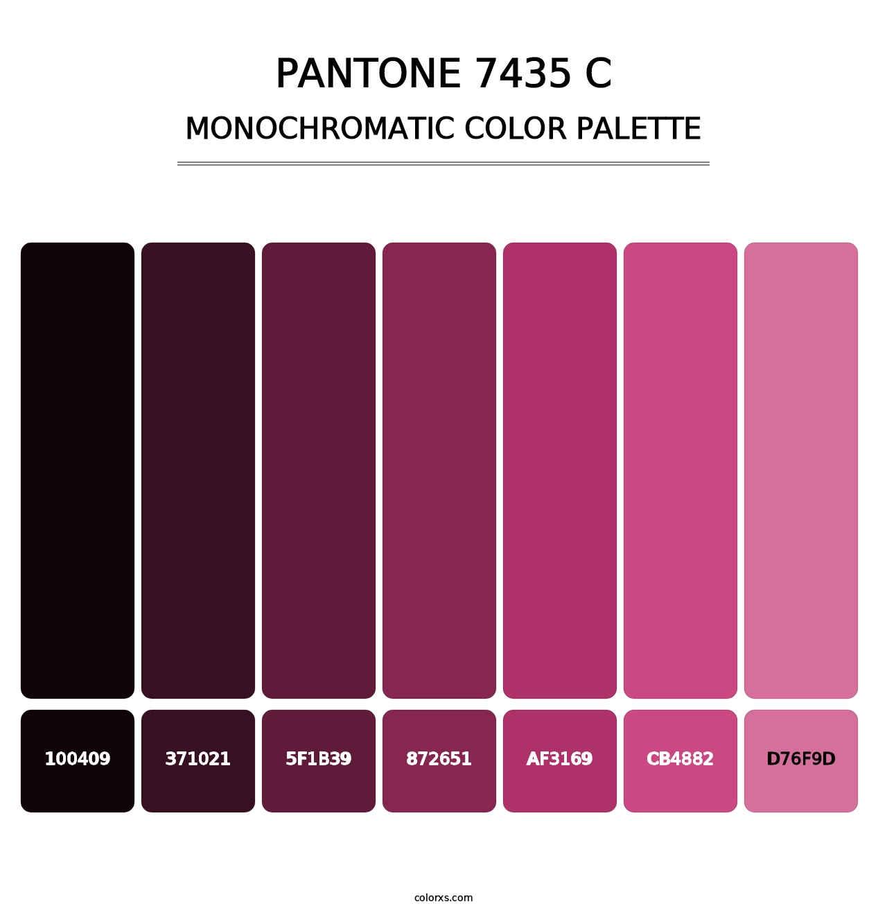 PANTONE 7435 C - Monochromatic Color Palette