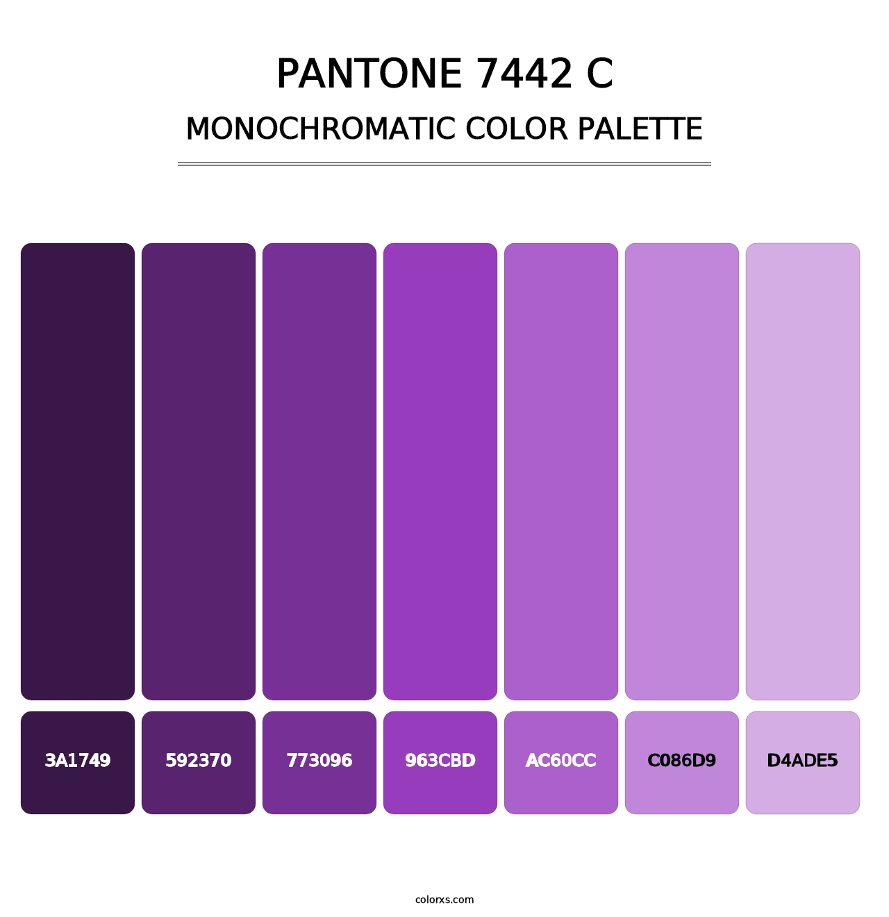 PANTONE 7442 C - Monochromatic Color Palette