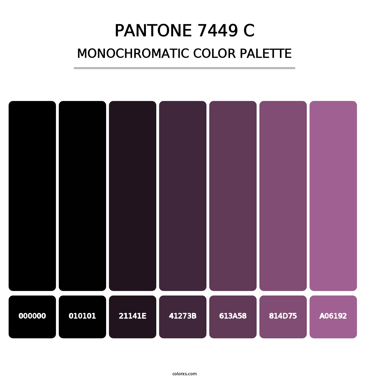 PANTONE 7449 C - Monochromatic Color Palette