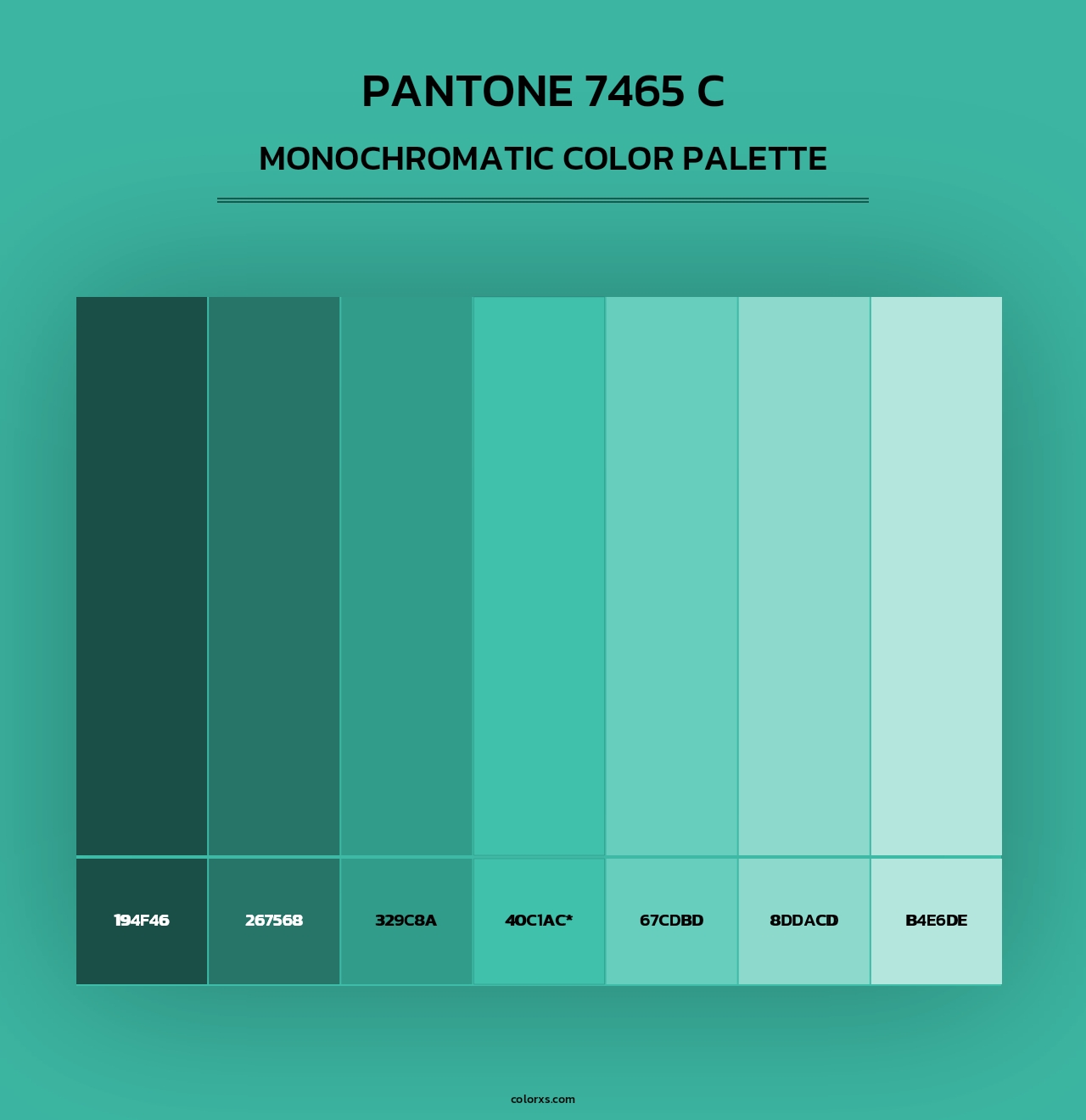 PANTONE 7465 C - Monochromatic Color Palette