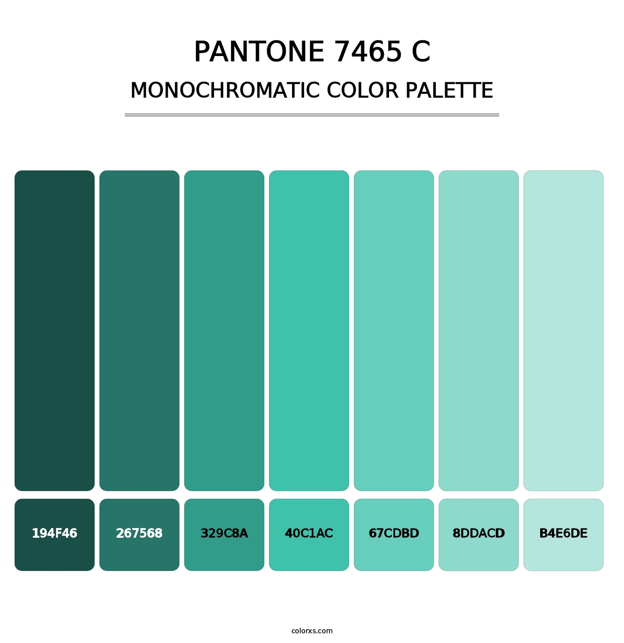 PANTONE 7465 C - Monochromatic Color Palette