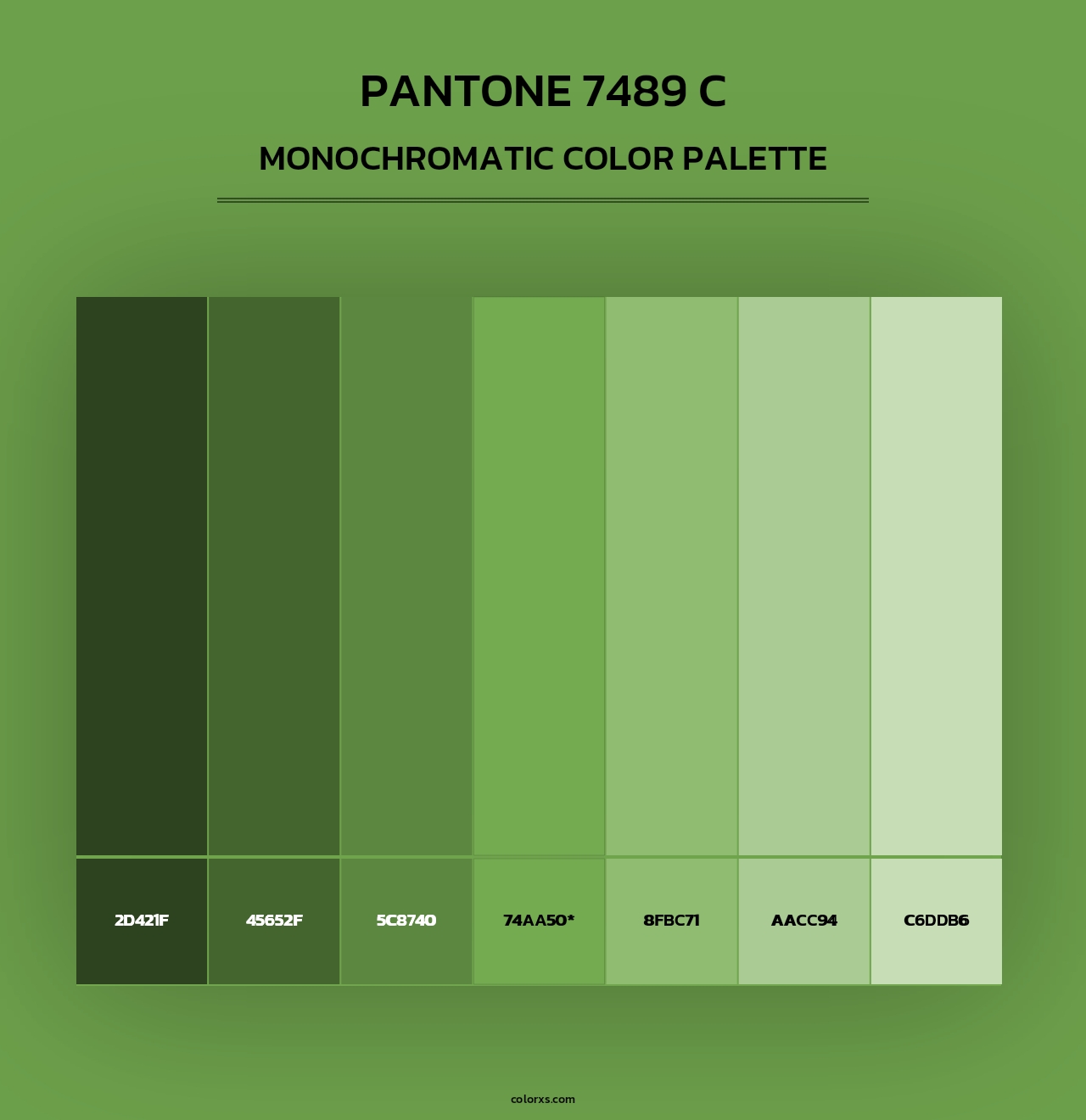 PANTONE 7489 C - Monochromatic Color Palette