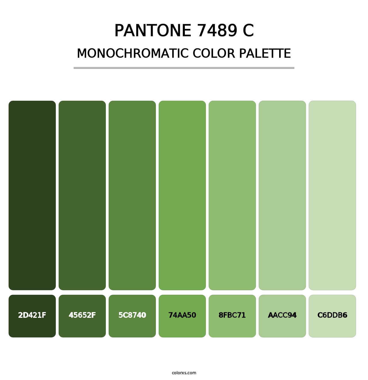 PANTONE 7489 C - Monochromatic Color Palette