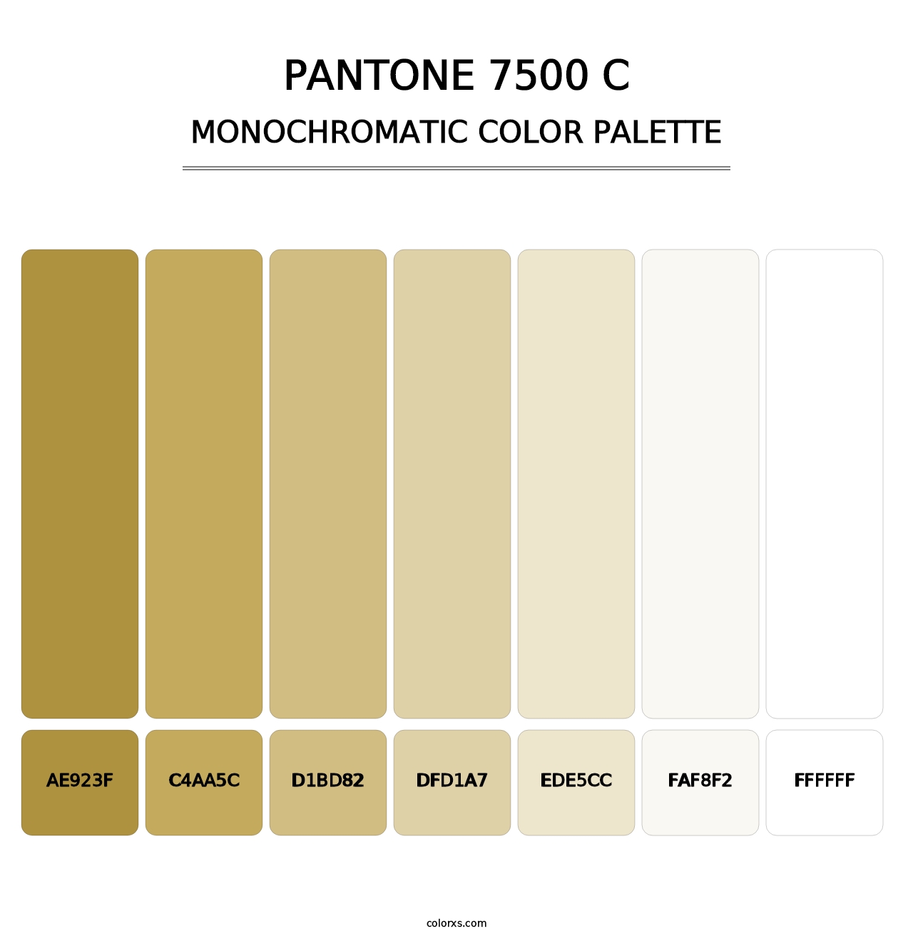 PANTONE 7500 C - Monochromatic Color Palette