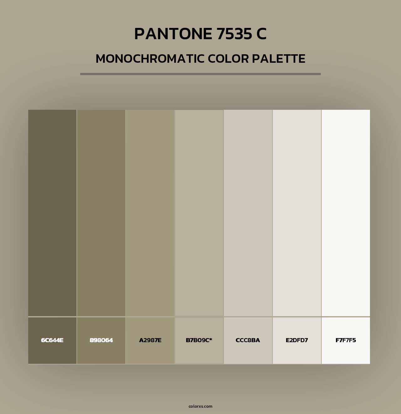 PANTONE 7535 C - Monochromatic Color Palette