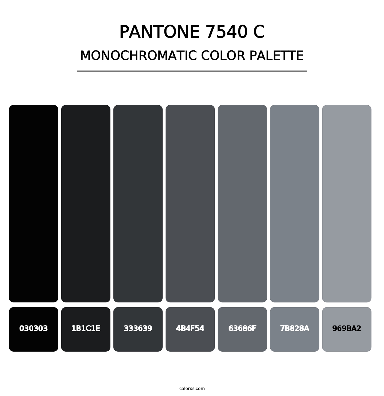 PANTONE 7540 C - Monochromatic Color Palette