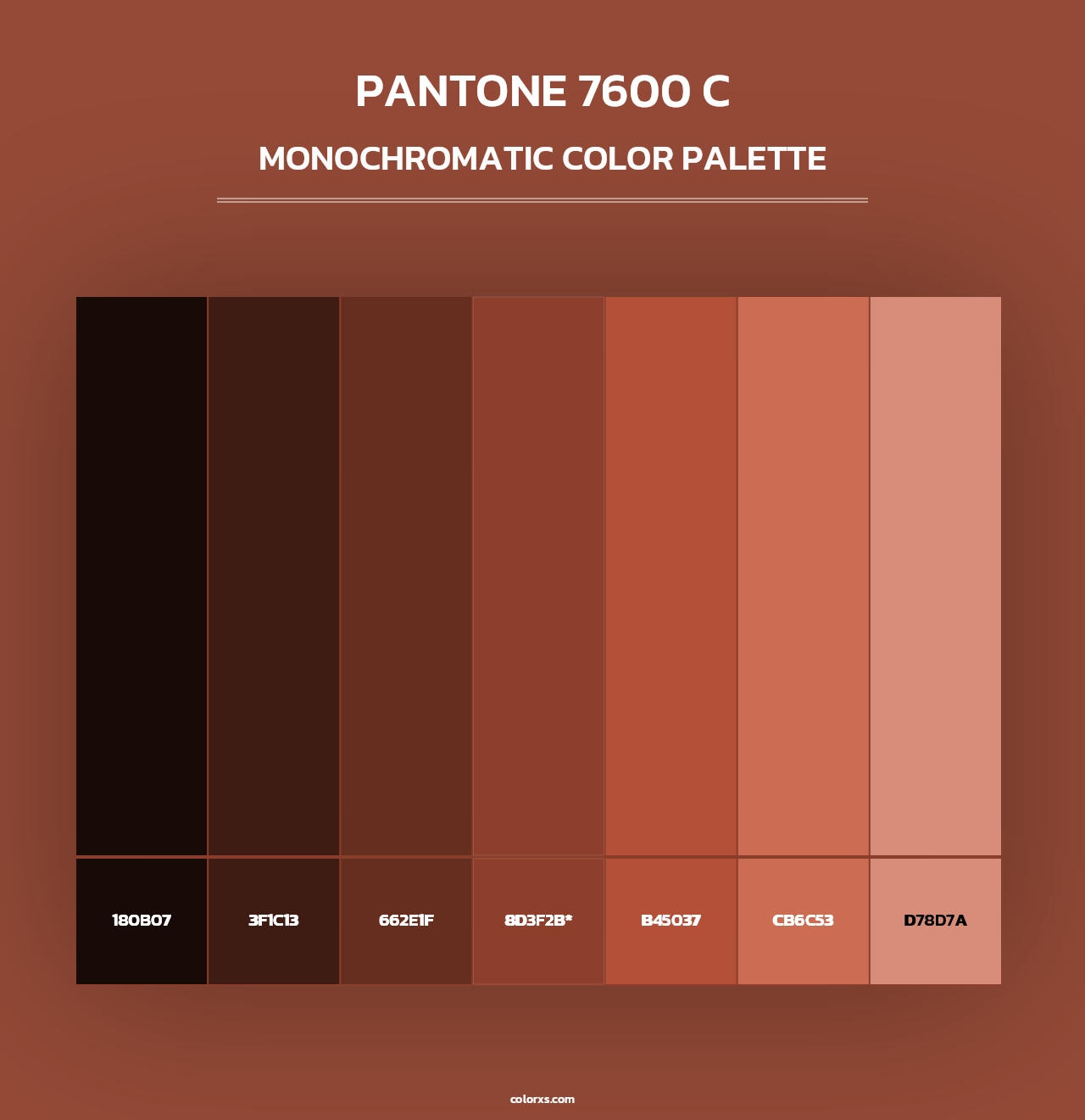 PANTONE 7600 C - Monochromatic Color Palette
