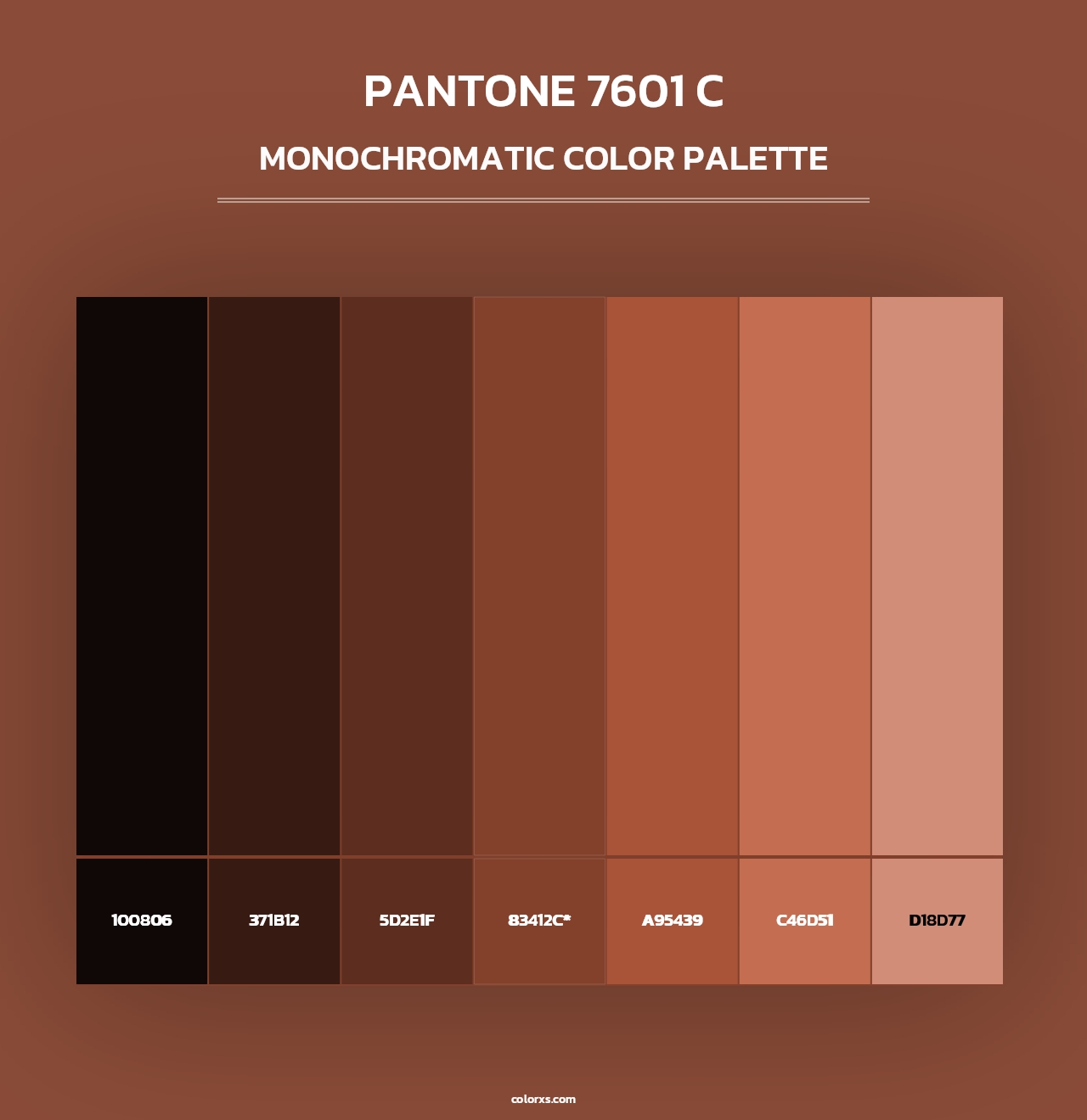 PANTONE 7601 C - Monochromatic Color Palette