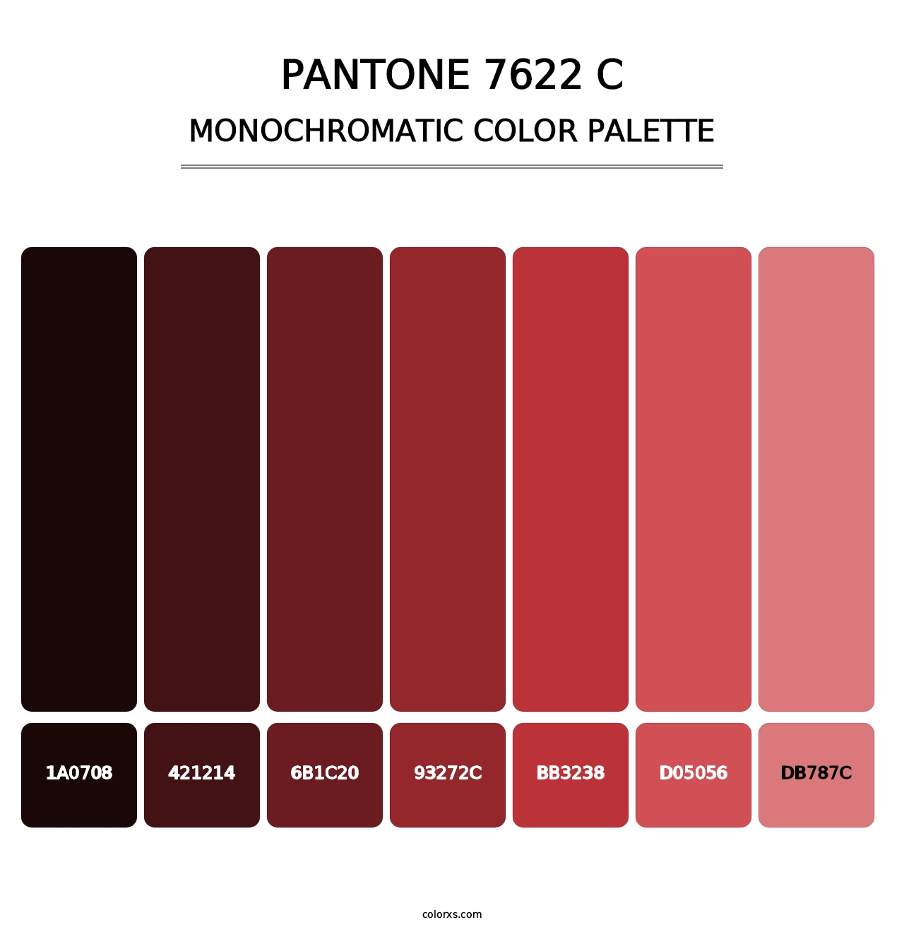 PANTONE 7622 C - Monochromatic Color Palette