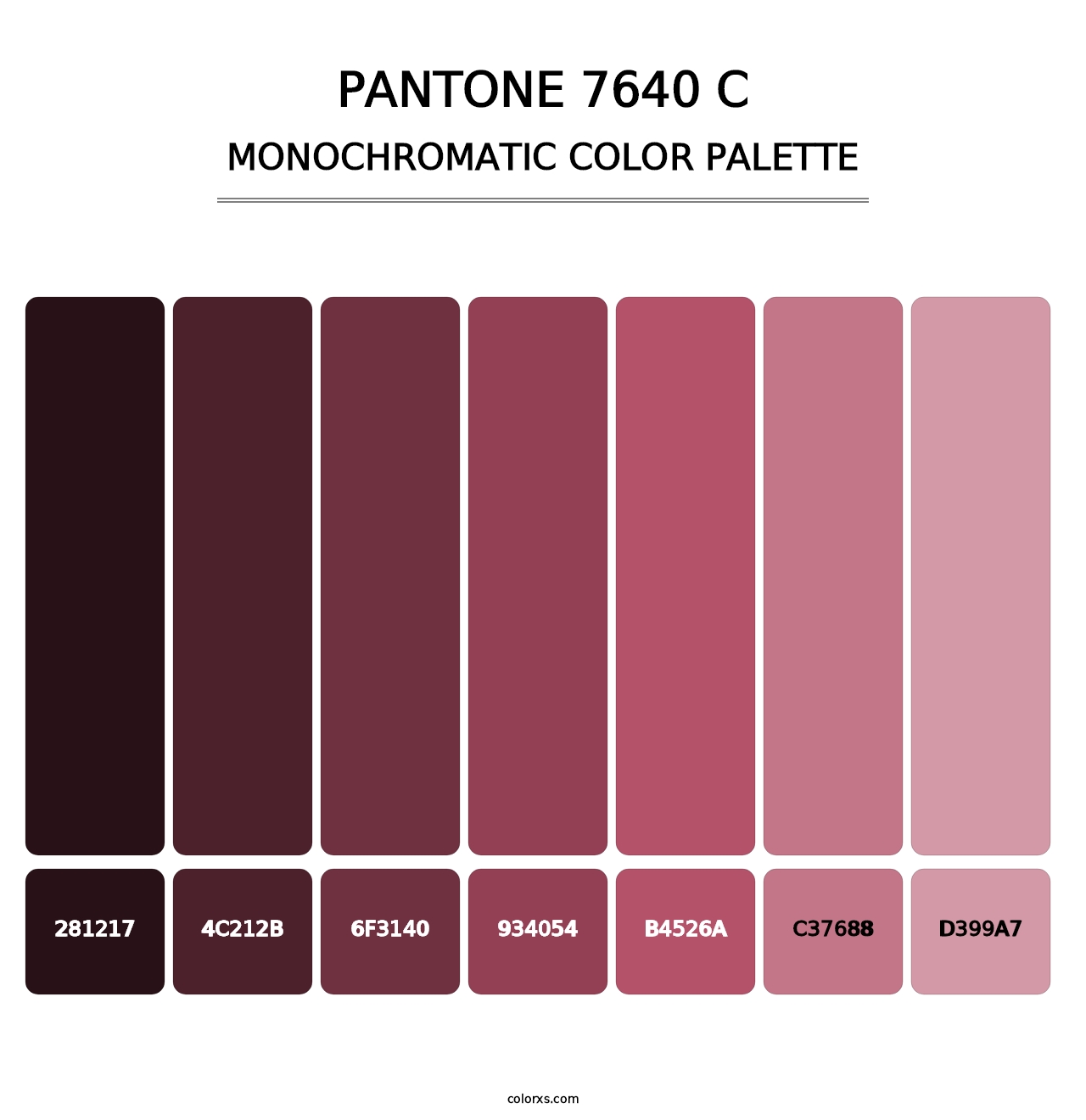 PANTONE 7640 C - Monochromatic Color Palette