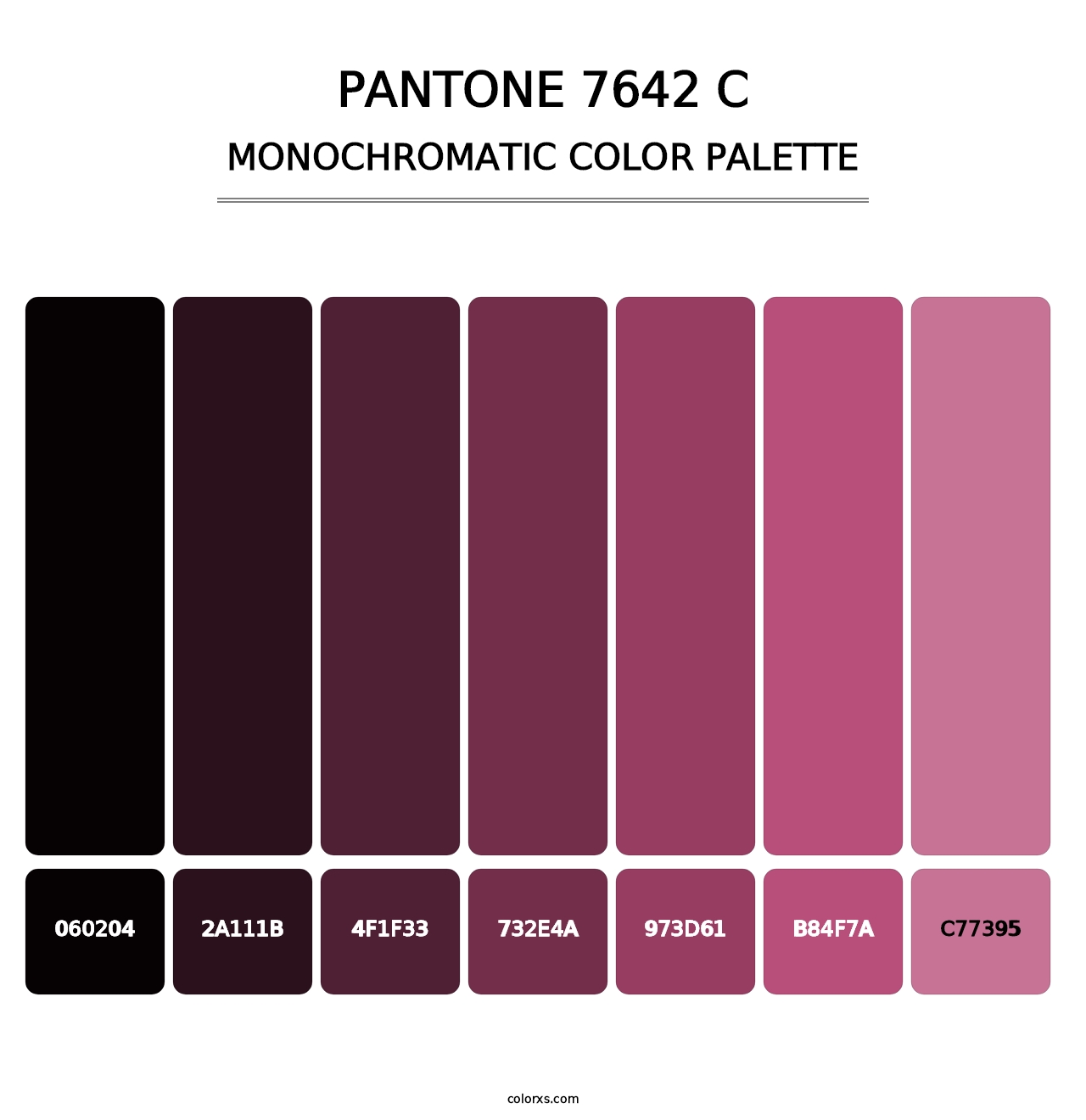 PANTONE 7642 C - Monochromatic Color Palette