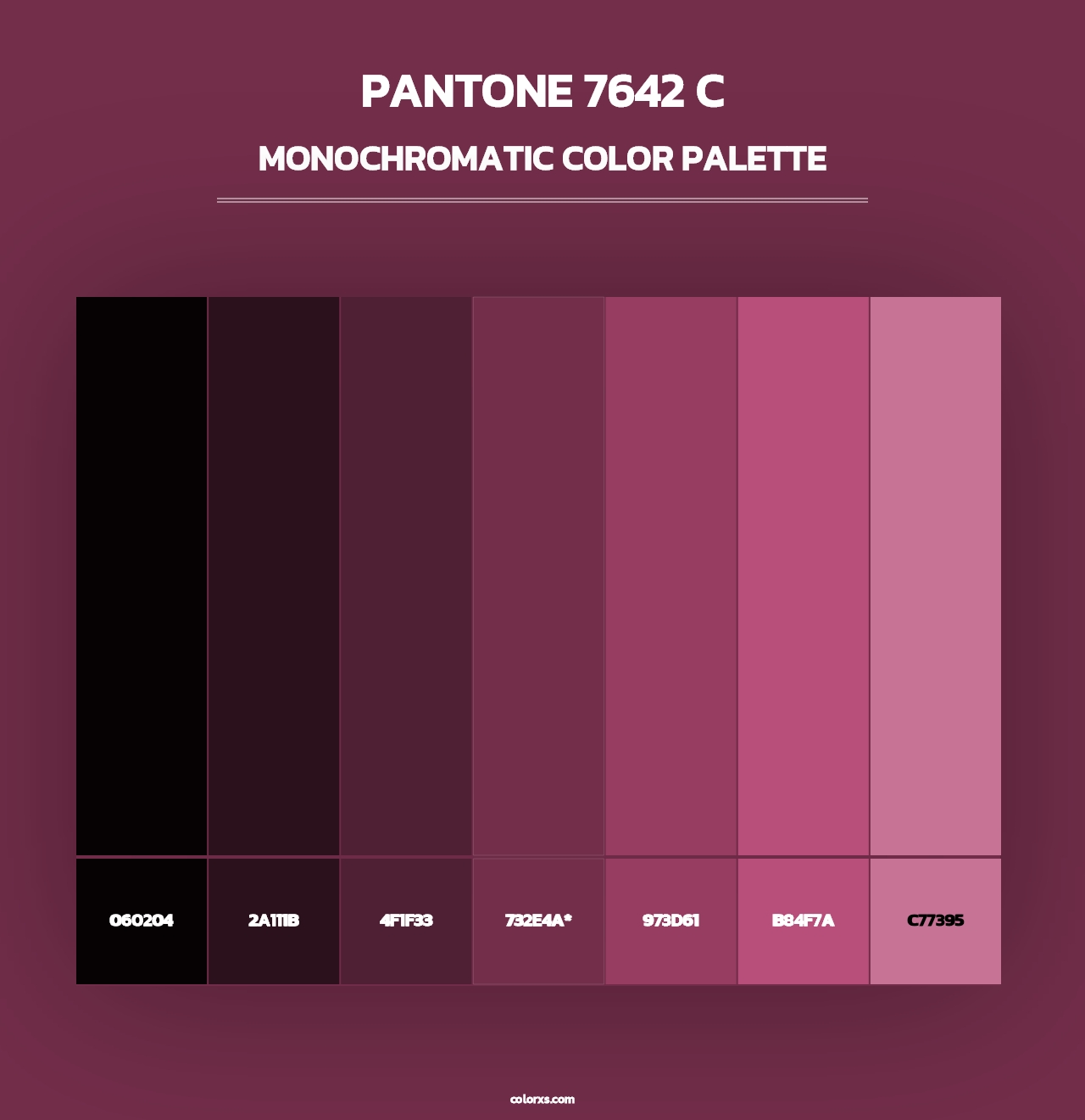 PANTONE 7642 C - Monochromatic Color Palette
