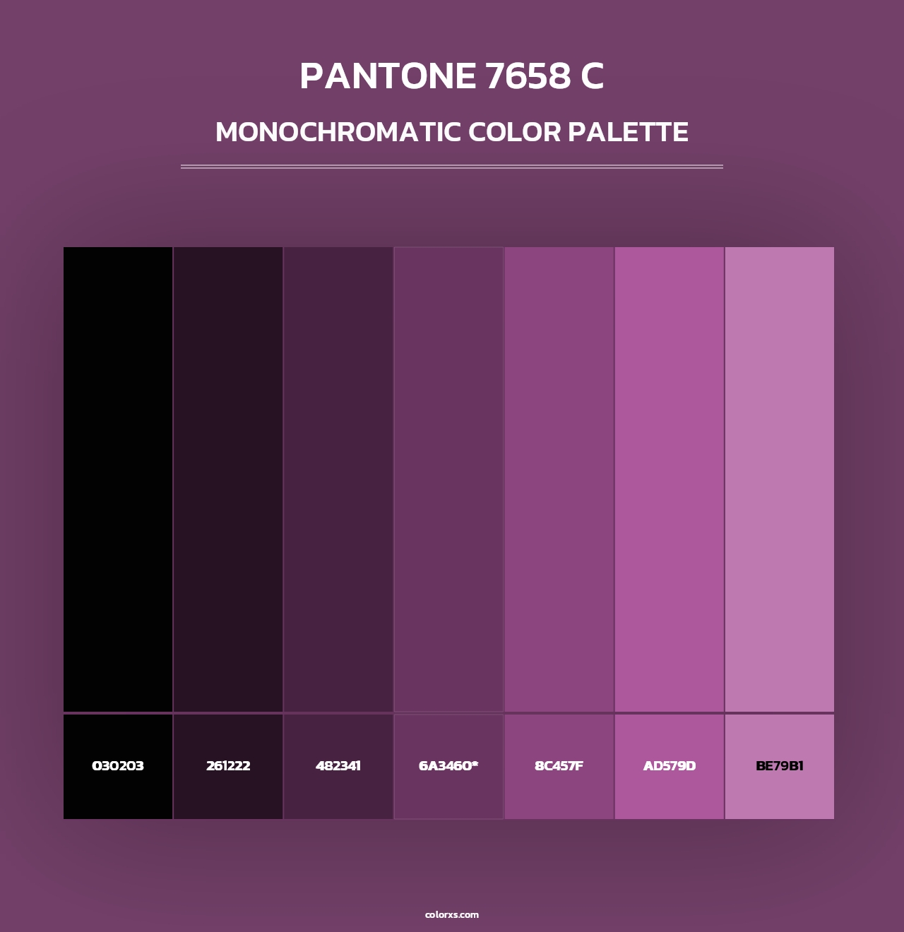 PANTONE 7658 C - Monochromatic Color Palette