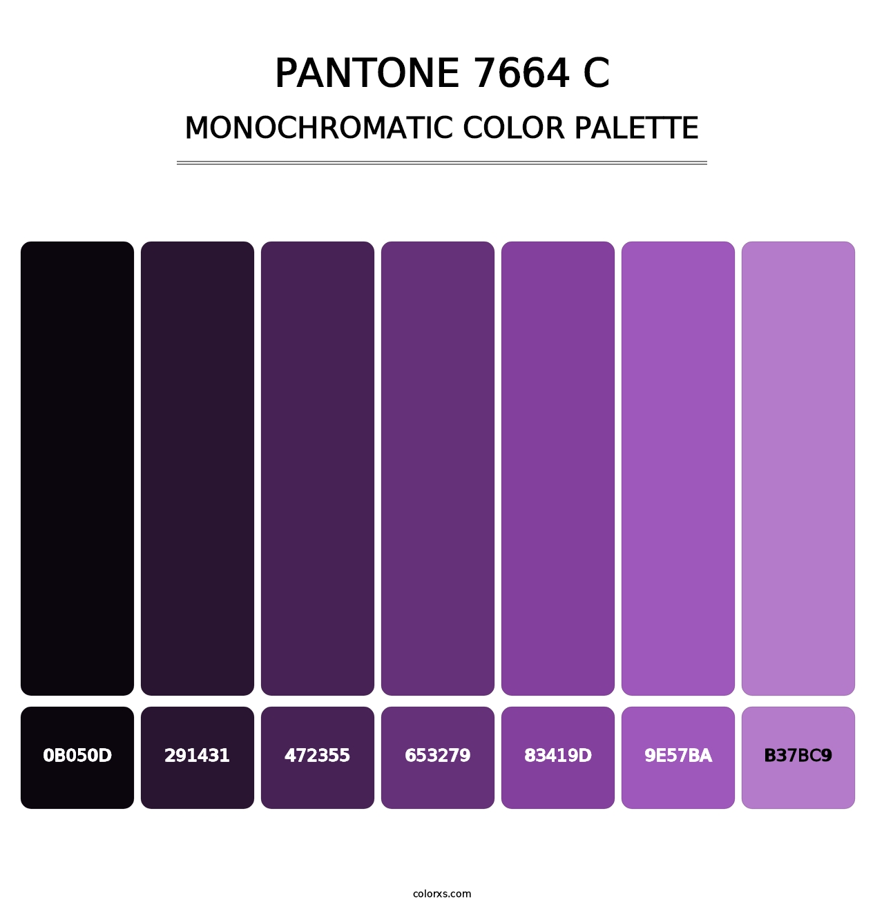 PANTONE 7664 C - Monochromatic Color Palette