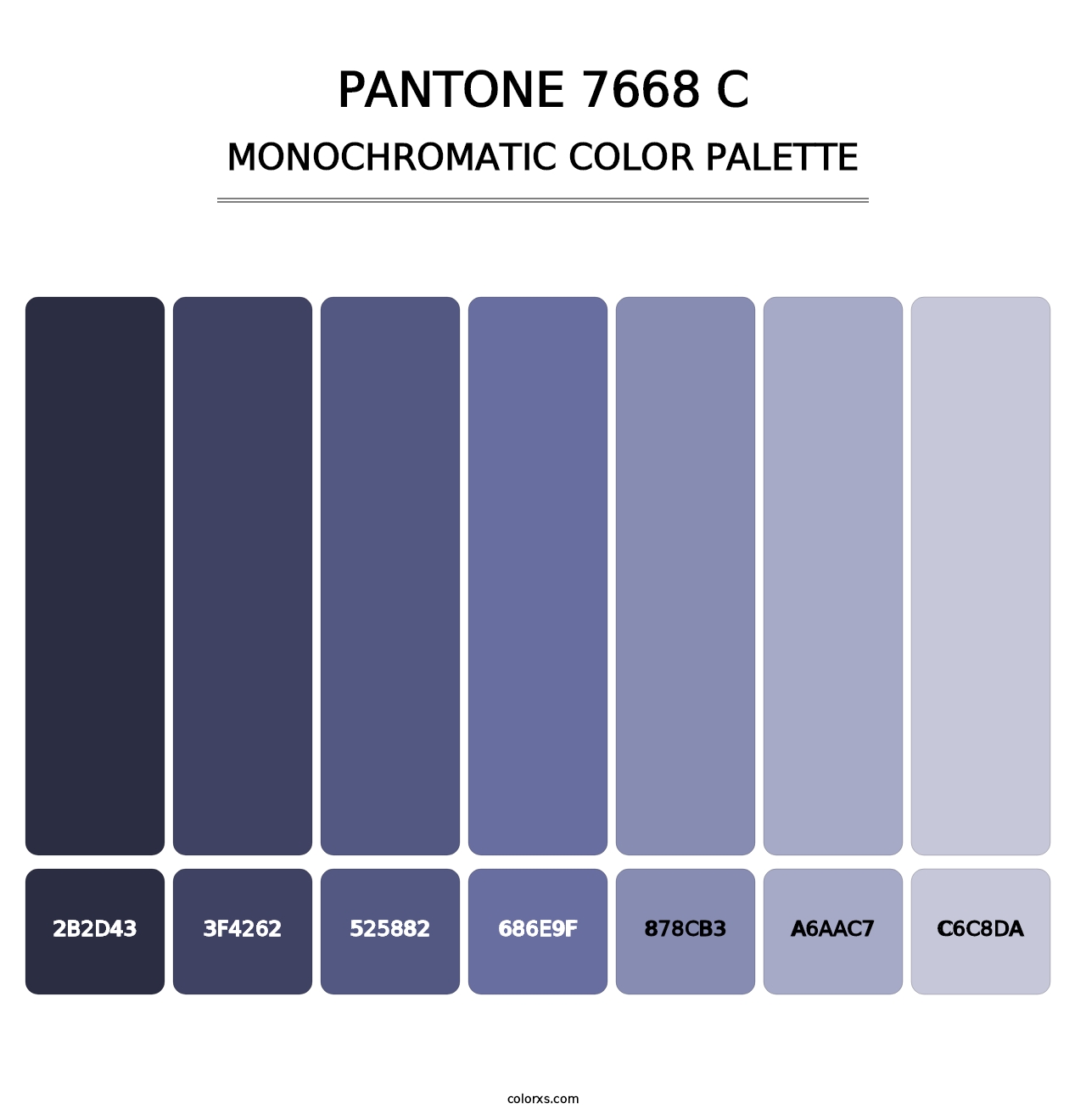 PANTONE 7668 C - Monochromatic Color Palette