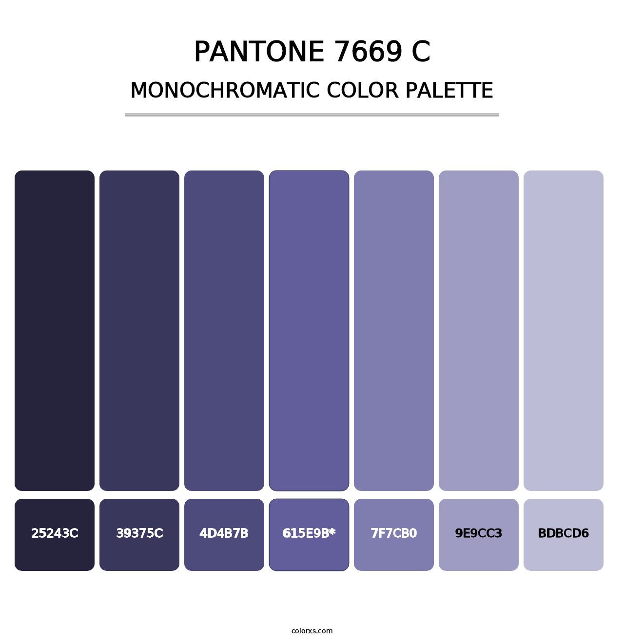 PANTONE 7669 C - Monochromatic Color Palette