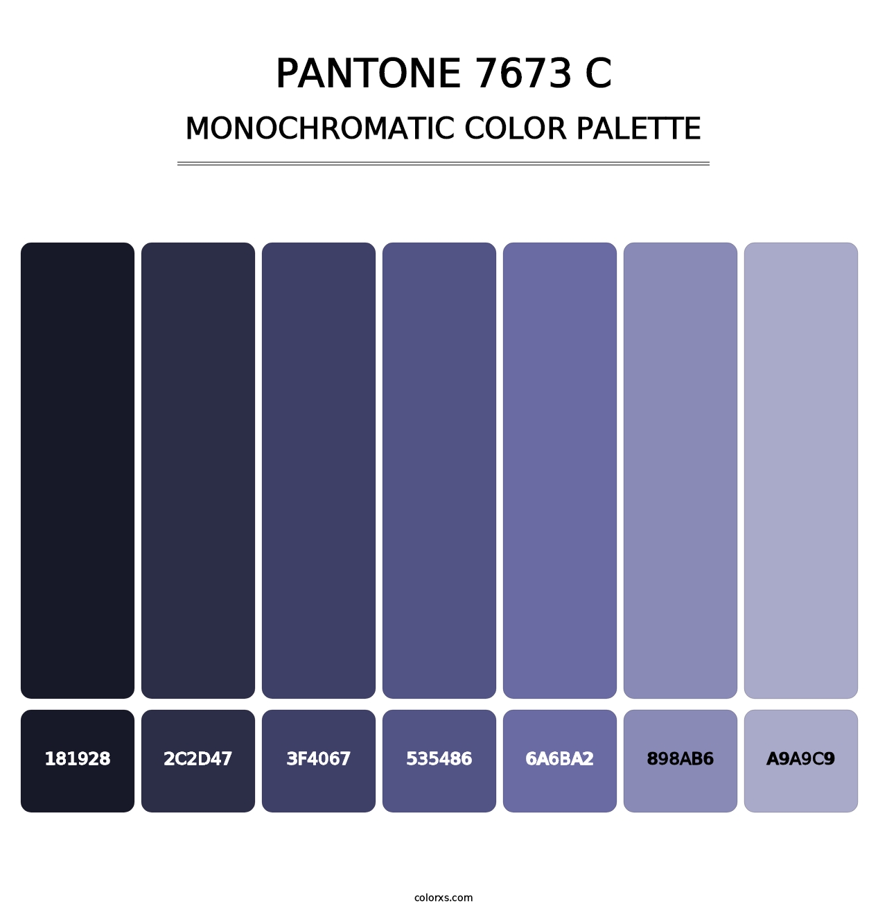 PANTONE 7673 C - Monochromatic Color Palette