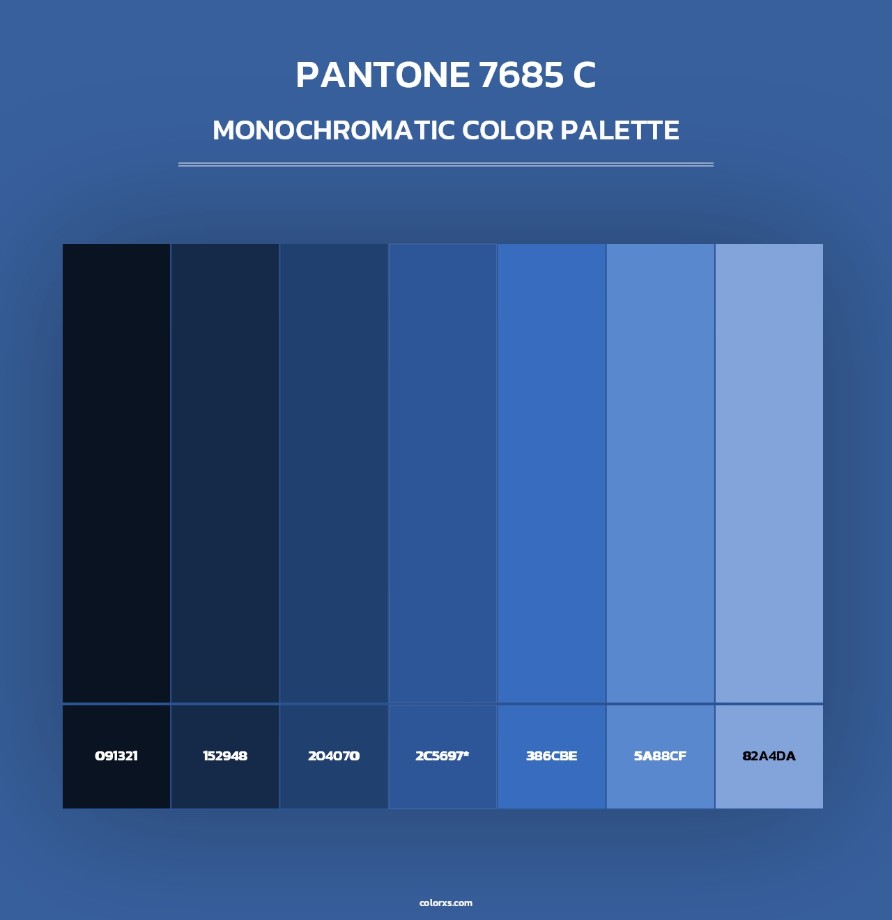 PANTONE 7685 C - Monochromatic Color Palette