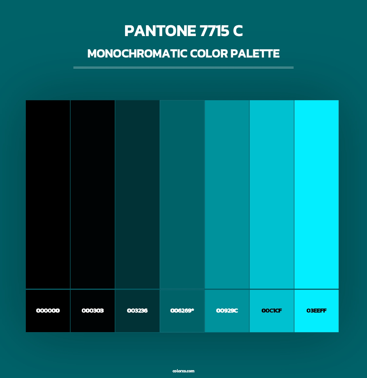 PANTONE 7715 C - Monochromatic Color Palette
